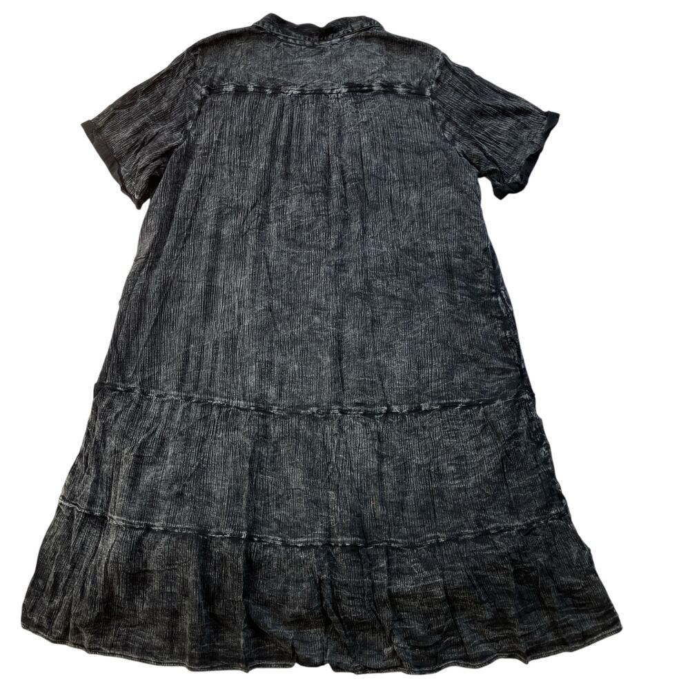 NEW LOGO by Lori Goldstein Black Sun Faded Crinkle Gauze Shirt Dress 2XP - Picture 4 of 7